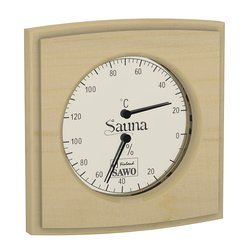 Sawo Thermo-Hygrometer 285-THP, Rectangular, Pine