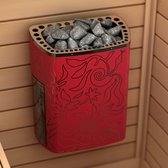 Elektrische saunaöfen Sawo Minidragon 3.6kW, Rot, Ohne Schaltschütz, Rot, ohne Steuerung