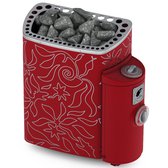 Elektrische saunaöfen Sawo Minidragon 3.0kW, Rot, mit eingebauter Steuerung